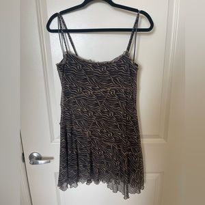 Urban outfitters black & brown zebra print mesh dress size large